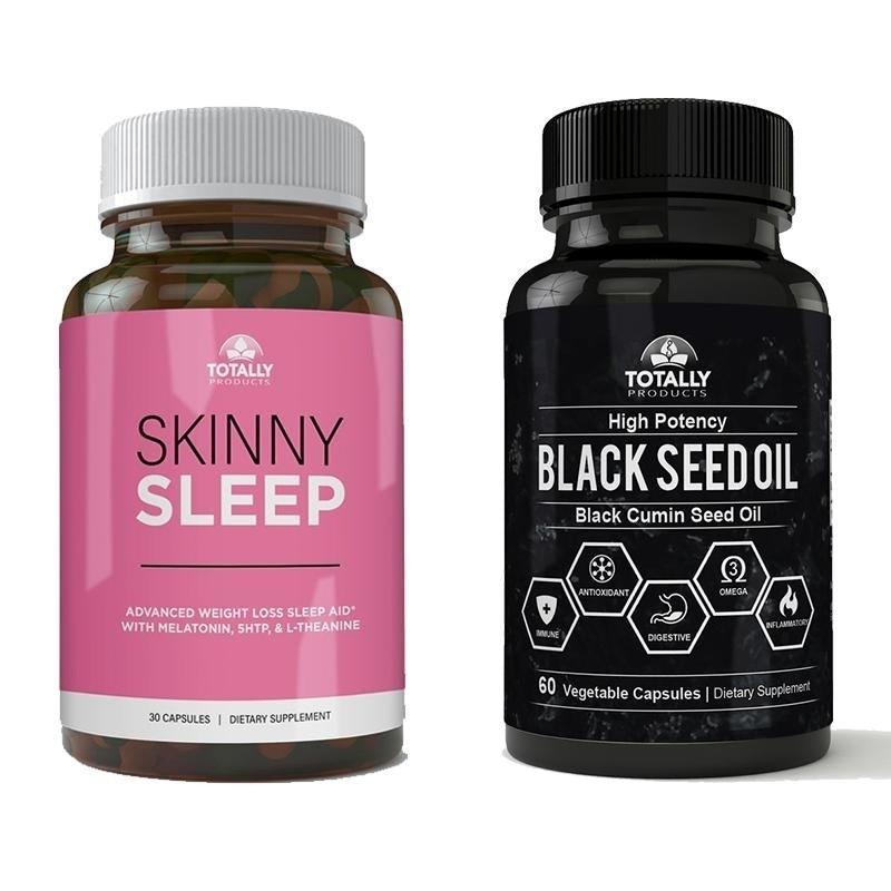 Skinny Sleep Black Seed Oil Combo Pack Dietary Supplement Weight Management Health Image 1