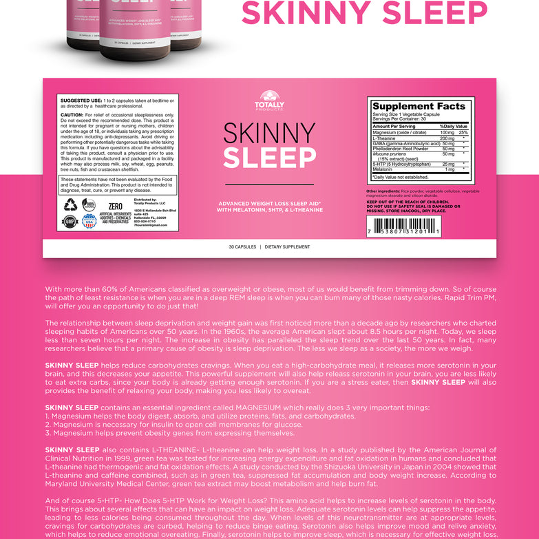 Skinny Sleep Appetite Control Combo Pack Natural Weight Loss Supplement Image 6