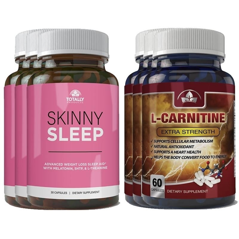 Skinny Sleep L-Carnitine Combo Pack Weight Loss Supplement Magnesium Energy Boost Image 3