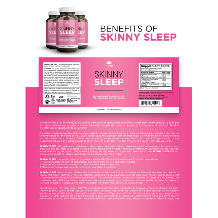 Skinny Sleep Garcinia HCA Complex Weight Loss Combo 90 Capsules Natural Aids Image 7