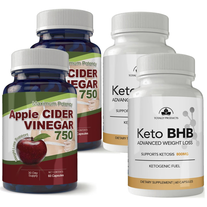 Totally Products Keto BHB Advanced Weight Loss and Maximum Potency Apple Cider Vinegar Capsules Combo Pack Image 3