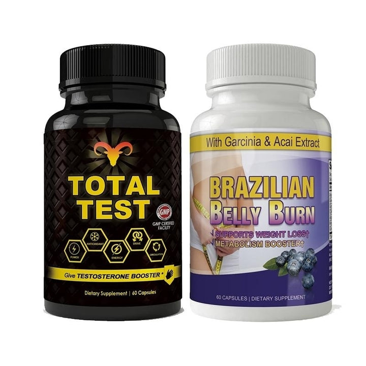 Total Test Testosterone Booster and Brazilian Belly Burn Combo 30-Day Supply Image 1