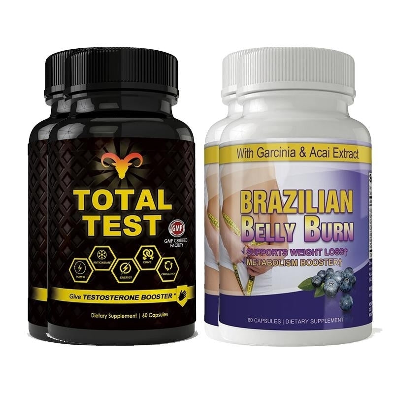 Total Test Testosterone Booster and Brazilian Belly Burn Combo 30-Day Supply Image 2