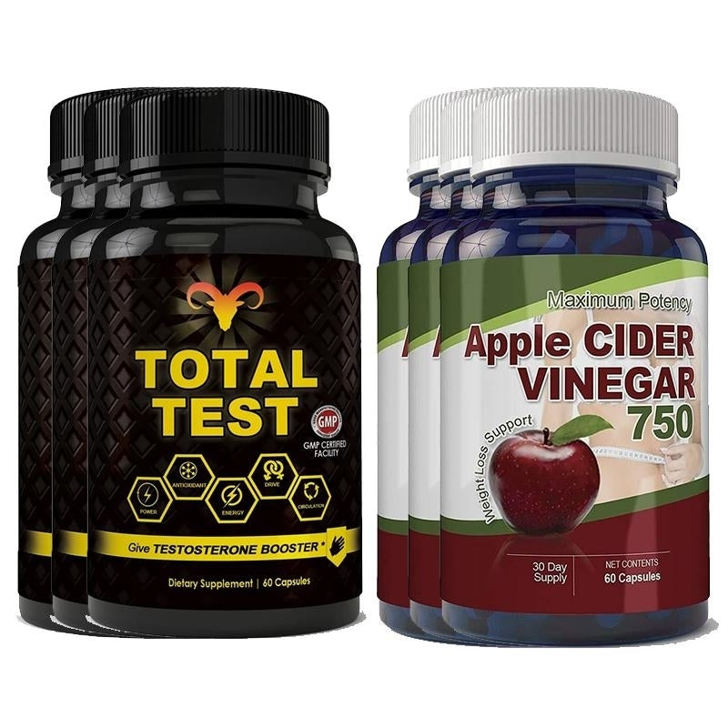 Total Test Testosterone Booster and Apple Cider Vinegar Combo Pack Image 3