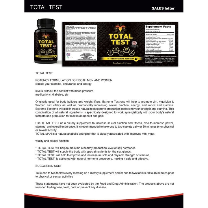 Total Test Testosterone Booster and Brazilian Belly Burn Combo 30-Day Supply Image 4