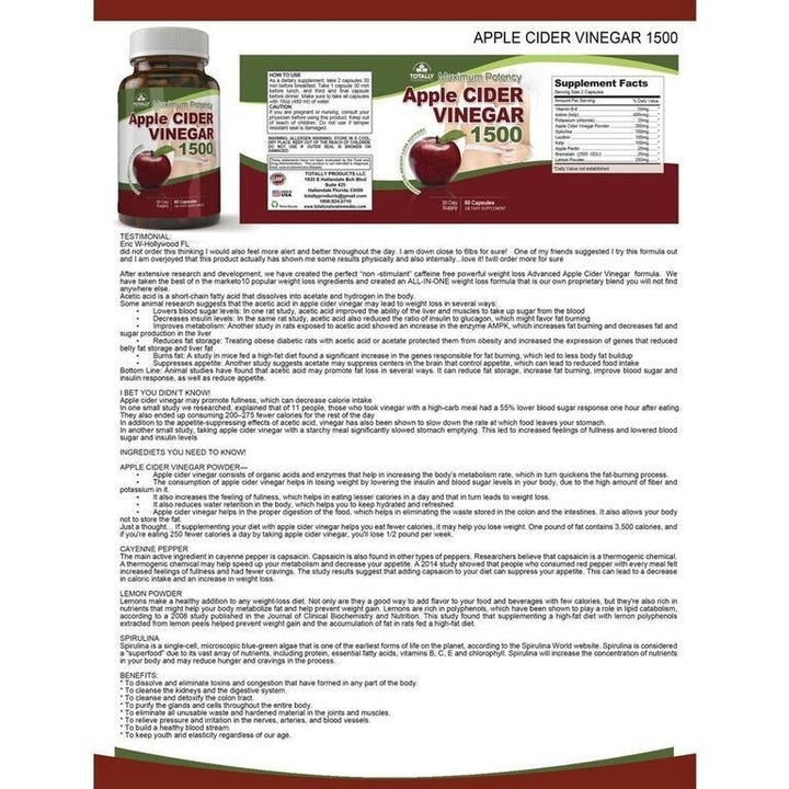 Total Test Testosterone Booster and Apple Cider Vinegar Combo Pack Image 6