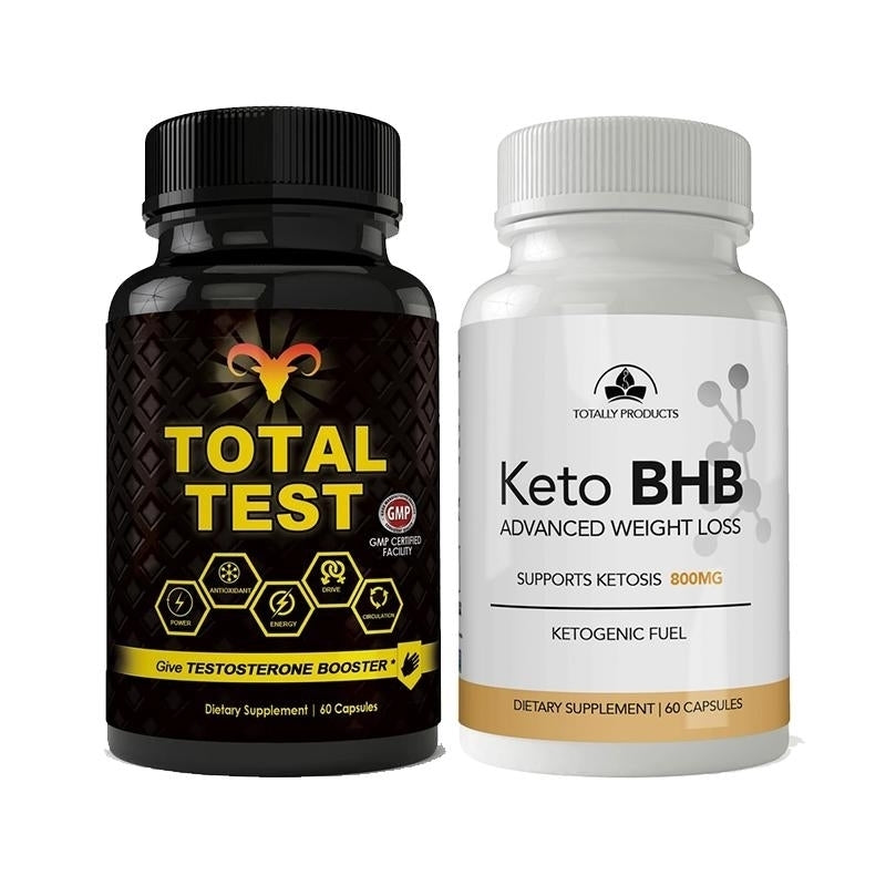 Total Test Testosterone Booster Keto BHB Combo 1500mg 30 Day Supply Image 1