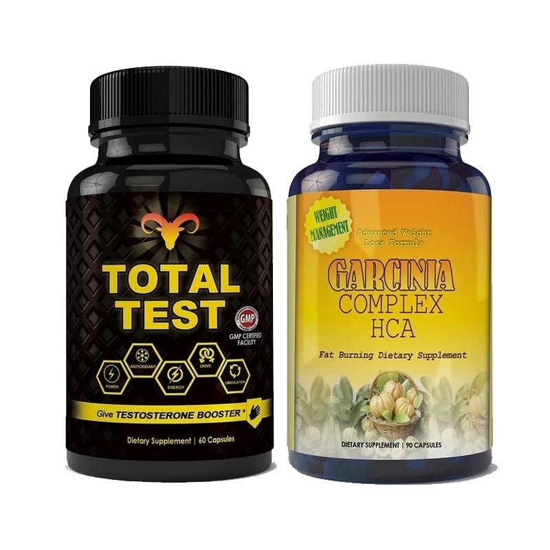 Total Test Testosterone Booster and Garcinia HCA Complex 30 Day Supply 90 Caps Image 1