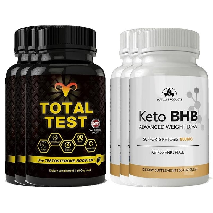 Total Test Testosterone Booster Keto BHB Combo 1500mg 30 Day Supply Image 4