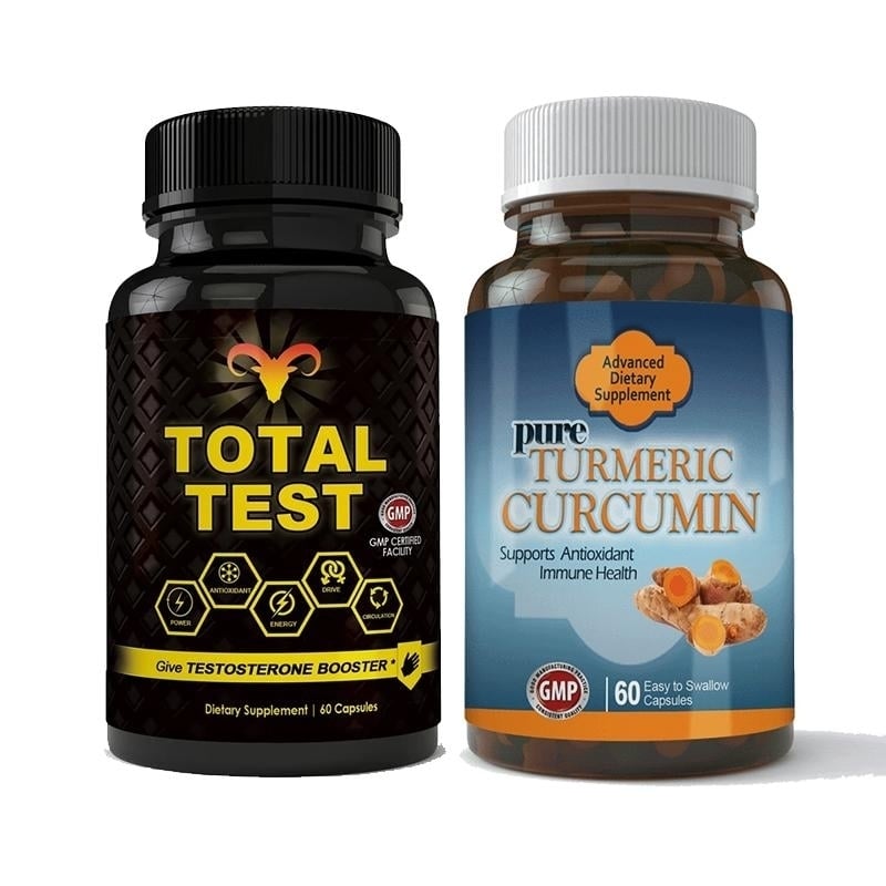 Total Test Testosterone Booster and Turmeric Curcumin Combo Pack Image 1