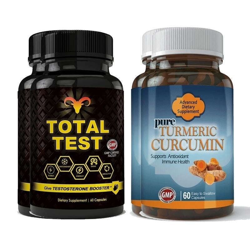 Total Test Testosterone Booster and Turmeric Curcumin Combo Pack Image 2