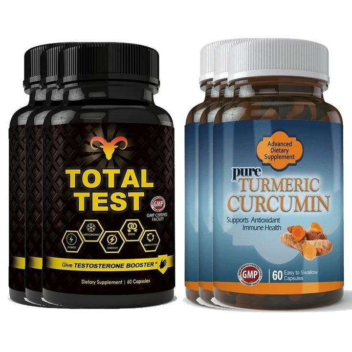 Total Test Testosterone Booster and Turmeric Curcumin Combo Pack Image 3