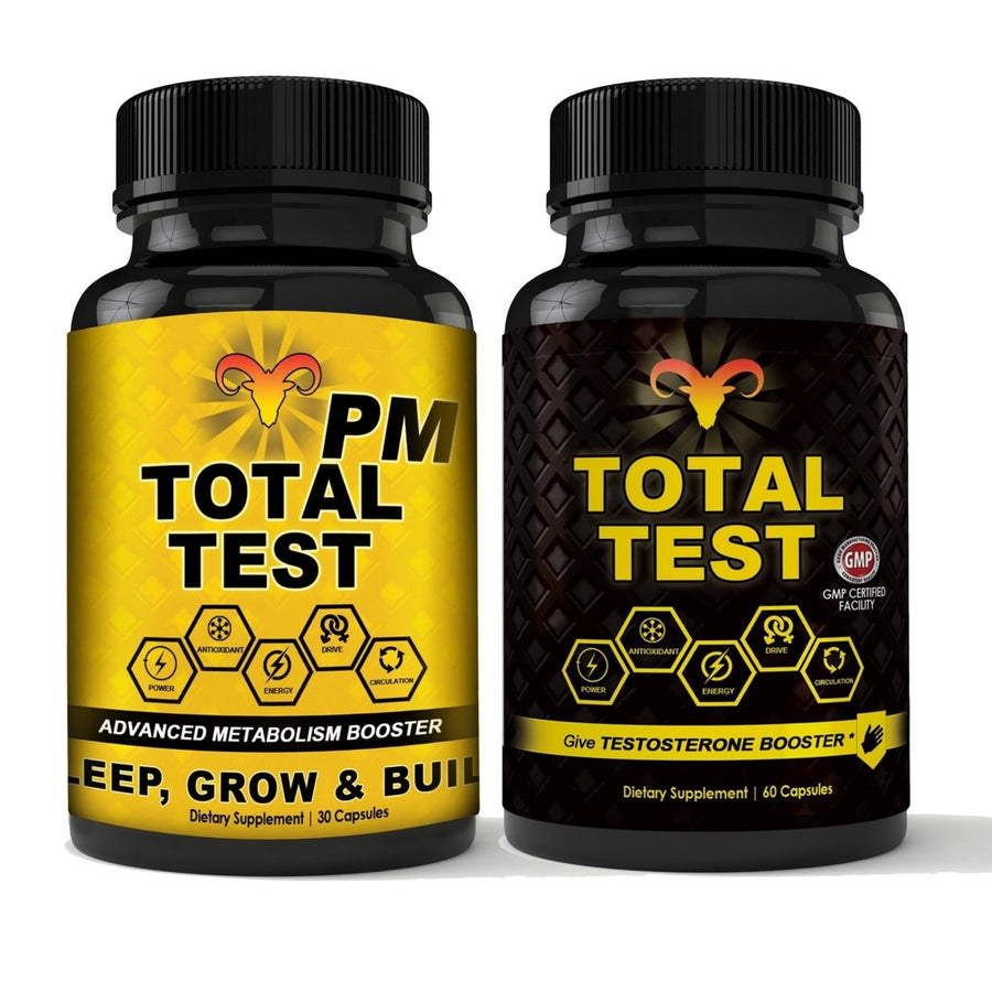 Total Test PM Combo Pack Testosterone Booster and Weight Loss Support 60 Caps Image 1