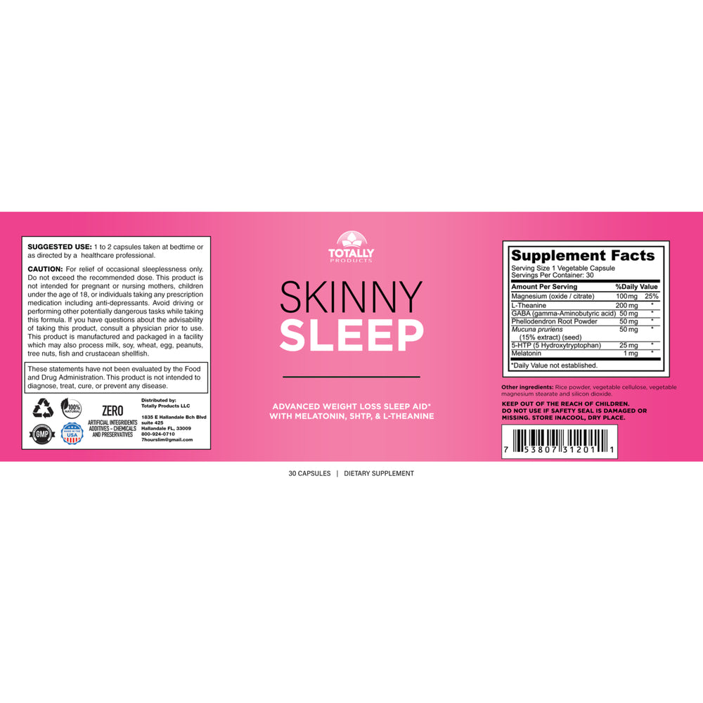 Totally Products Skinny Sleep Advanced Weight Loss Sleep Aid 60 Capsules Image 2