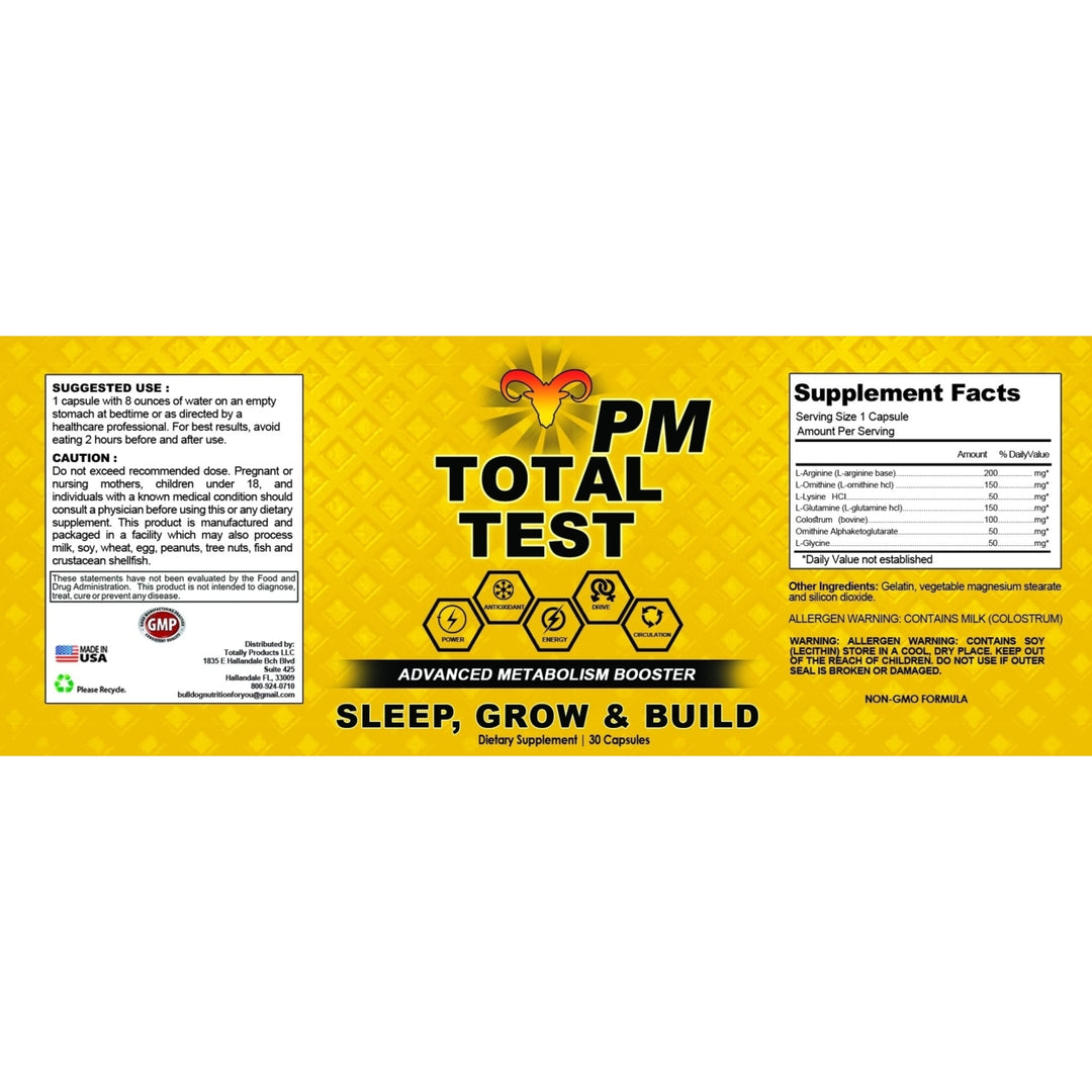 Total Test PM Combo Pack Testosterone Booster and Weight Loss Support 60 Caps Image 6