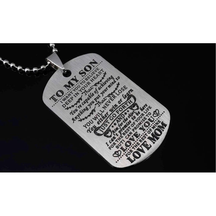 Motivational Tag Necklace from Mom/Dad to Son/Daughter Image 2