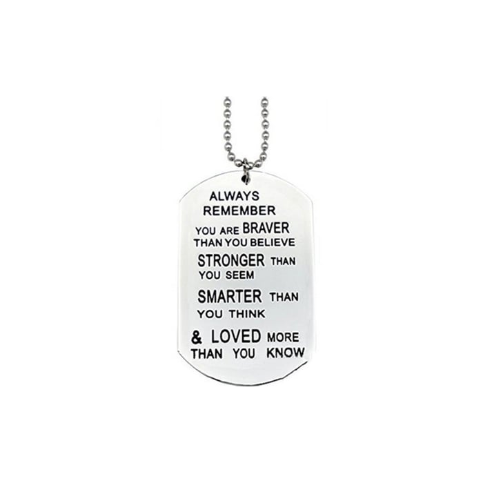 Motivational Tag Necklace from Mom/Dad to Son/Daughter Image 4