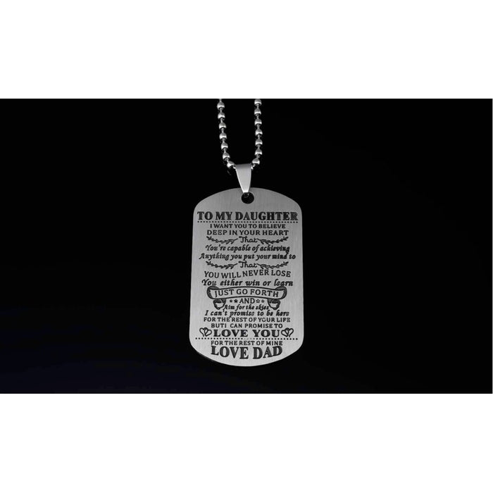 Motivational Tag Necklace from Mom/Dad to Son/Daughter Image 4