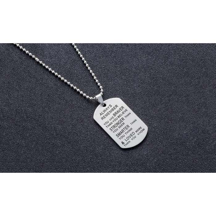 Motivational Tag Necklace from Mom/Dad to Son/Daughter Image 9