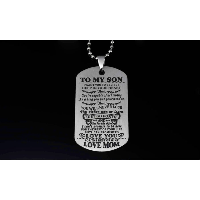 Motivational Tag Necklace from Mom/Dad to Son/Daughter Image 10