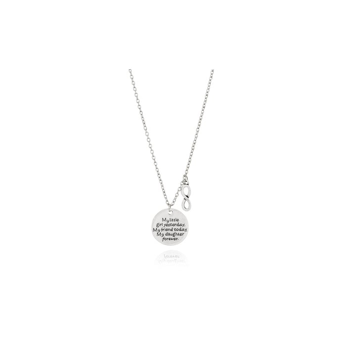 Engraved Necklace "My little girl yesterday..." in Silver Plating Image 1