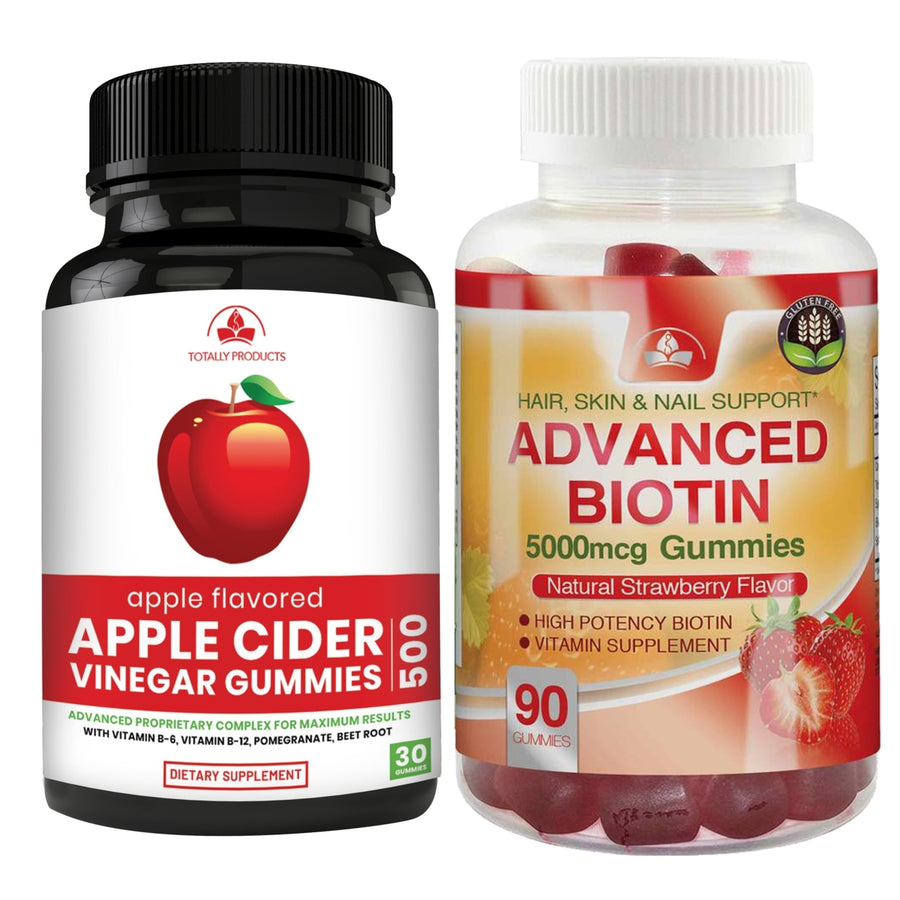 Apple Cider Vinegar Gummies with Pomegranate plus Biotin Gummies Combo Pack Image 1