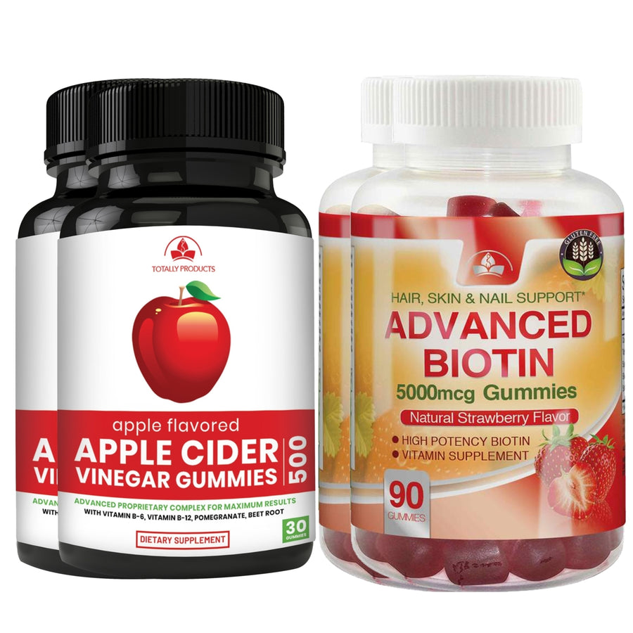 Apple Cider Vinegar Gummies with Pomegranate plus Biotin Gummies Combo Pack (2 sets) Image 1