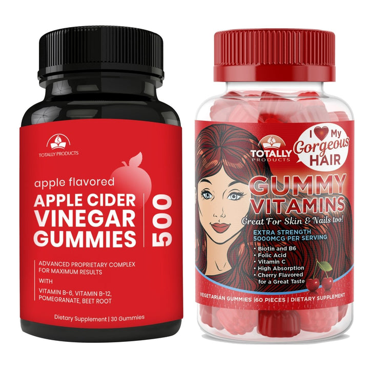 Totally Products Apple Cider Vinegar Gummies plus Gummy Vitamins Combo Pack Image 1