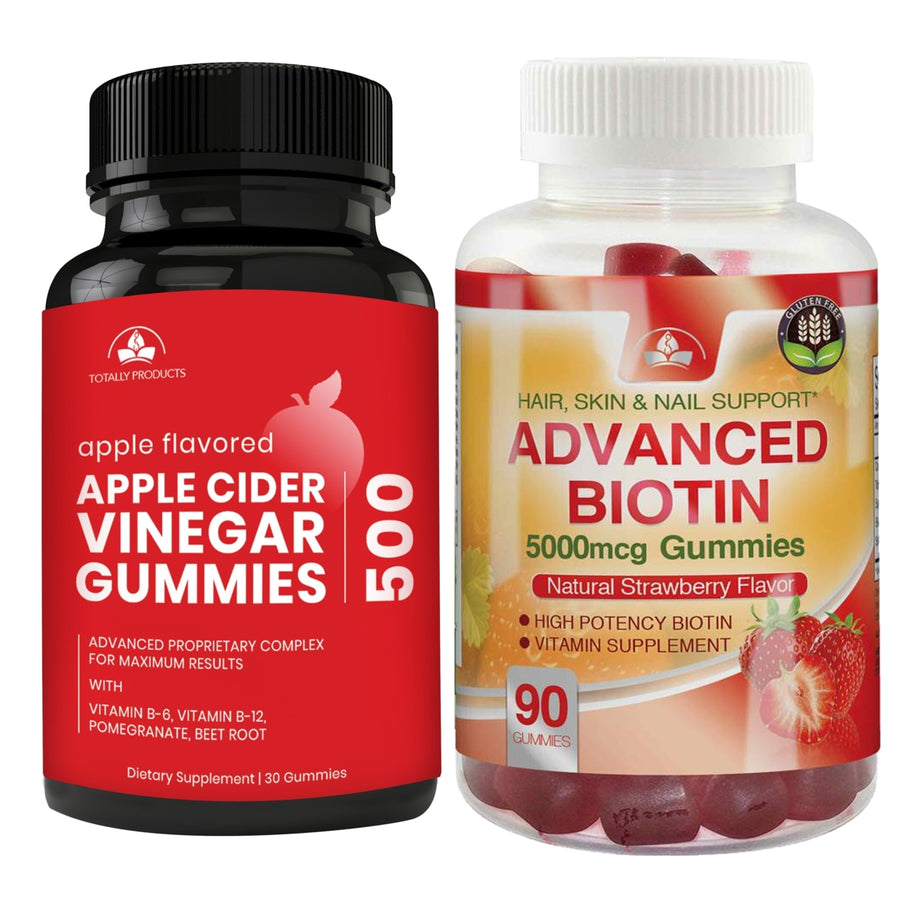 Totally Products Apple Cider Vinegar Gummies plus Biotin Gummies Combo Pack Image 1