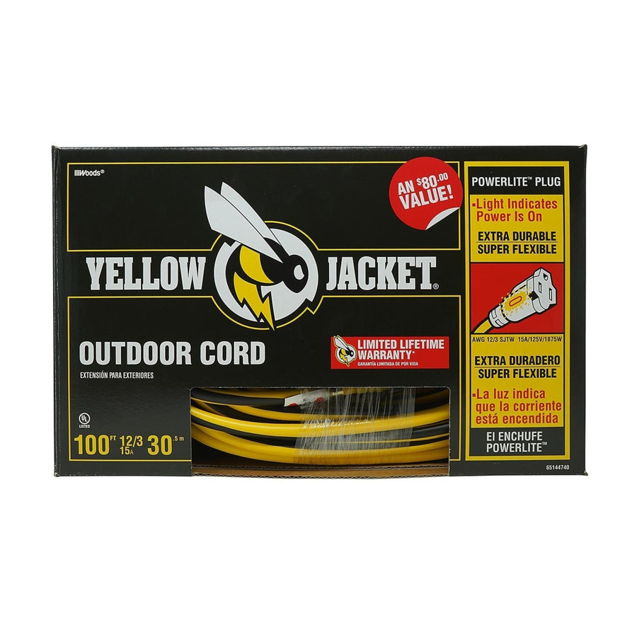 Yellow Jacket 100-ft. Outdoor Extension Cord w/ Lighted Ends Image 1
