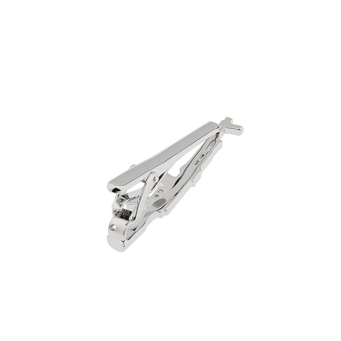 Silver Tone Rifle Gun Hunters Military Gentleman Tie Bar Classic Men Tie Clip Image 2