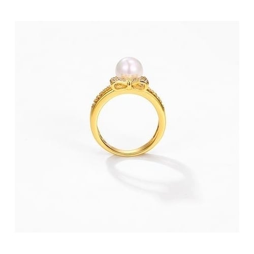 Pearl Ring Japanese and Korean 24K Popular style Image 3