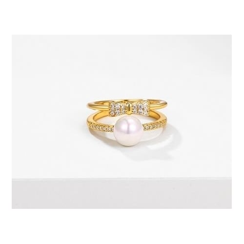 Pearl Ring Japanese and Korean 24K Popular style Image 4