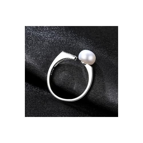 Natural 7-7.5mm fresh water pearl simple womens ring Image 3