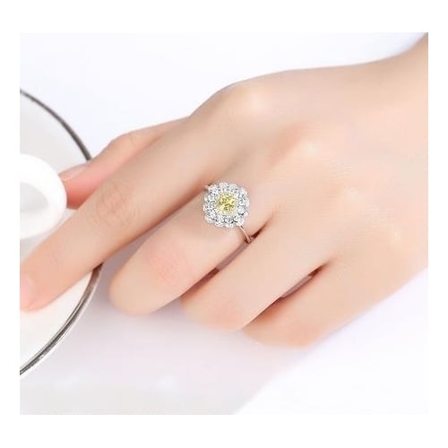 S Fashion style inlaid Artificial zircon ium jewelry AAA Artificial zircon simple color treasure lady ring Image 2