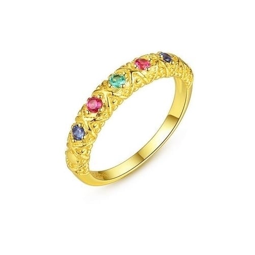 S pure Fashion style inlaid with color treasure womens ring Image 1