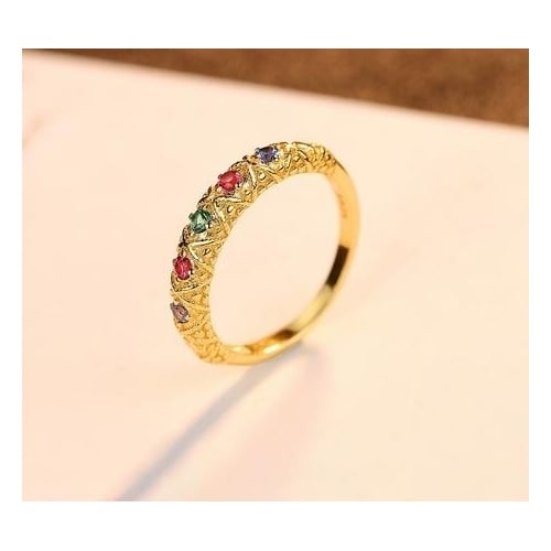 S pure Fashion style inlaid with color treasure womens ring Image 4