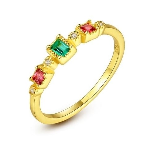 S ring female female creative inlay color treasure ring Image 1