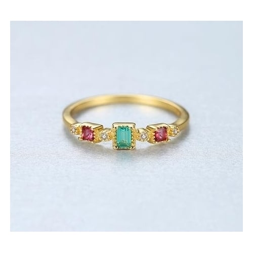 S ring female female creative inlay color treasure ring Image 4