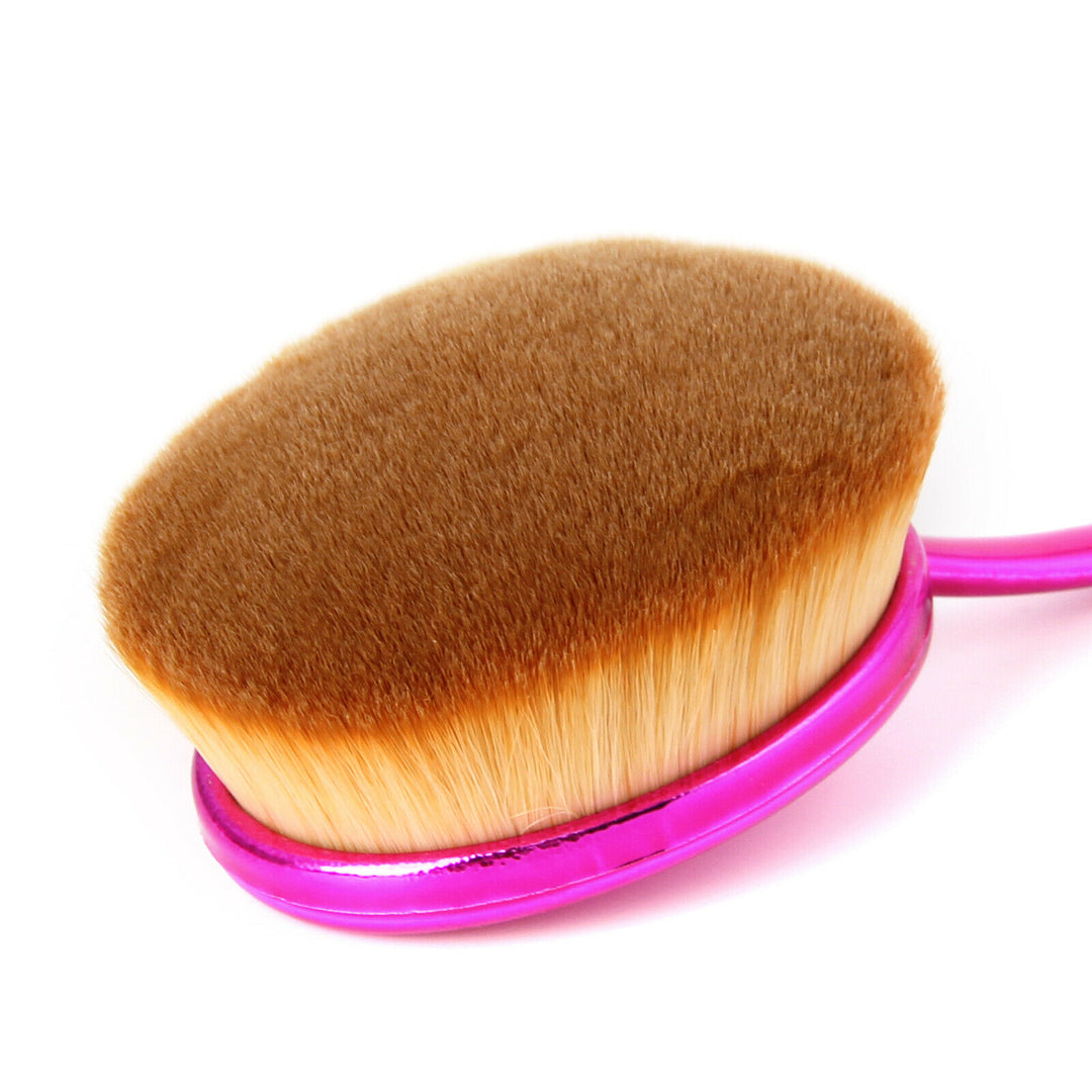 10-Piece Professional Makeup Brushes Set Purple Oval Cream Puff Toothbrush Blush Image 4