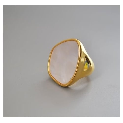 Popular style original cold wind white pearl shell mother shell small crowd trendy heavy ring Image 3