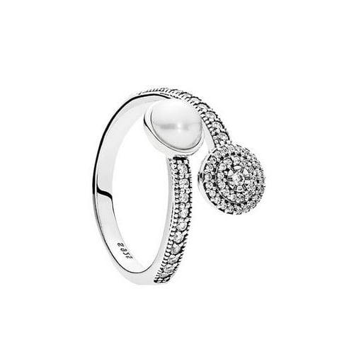 Pure Fashion style ring shine all around Fashion style open ring pearl retro elegant ring ring Image 1