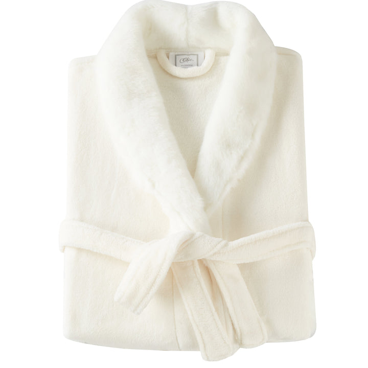 Belgian Luxurious Robe Ultra Plush Faux faux Fleece Sherpa Trim with 2 Pockets and Belt Image 8