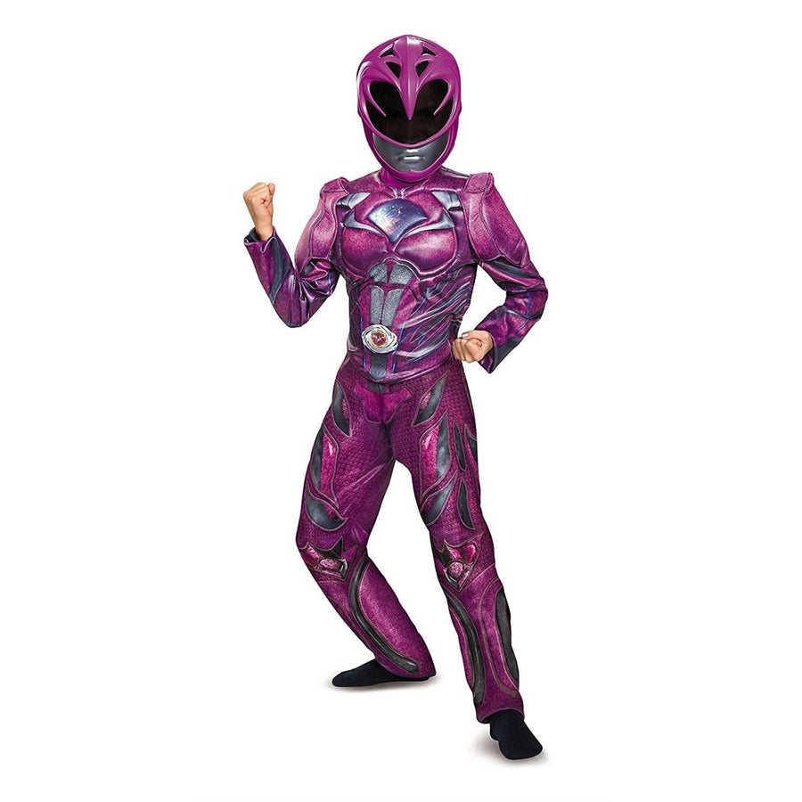 Pink Ranger Deluxe size L 10/12 Licensed Costume Jumpsuit Mask Disguise Image 1