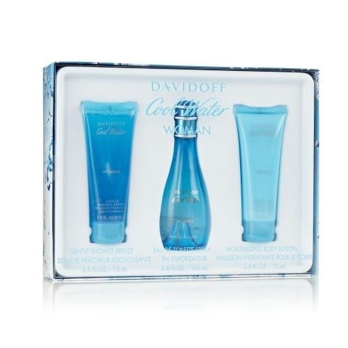 GIFT/SET COOL WATER 3 PCS.  3.4 FL By DAVIDOFF For WOMEN Image 1