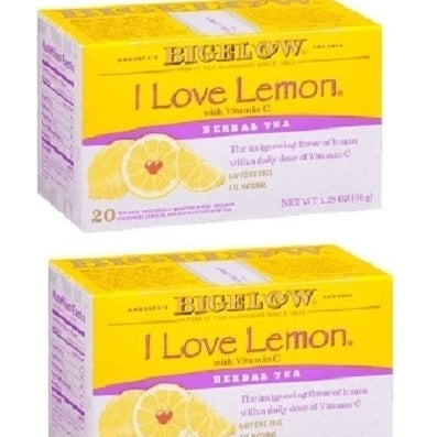 Bigelow I Love Lemon Herbal Tea Bags 2 Box Pack Image 1