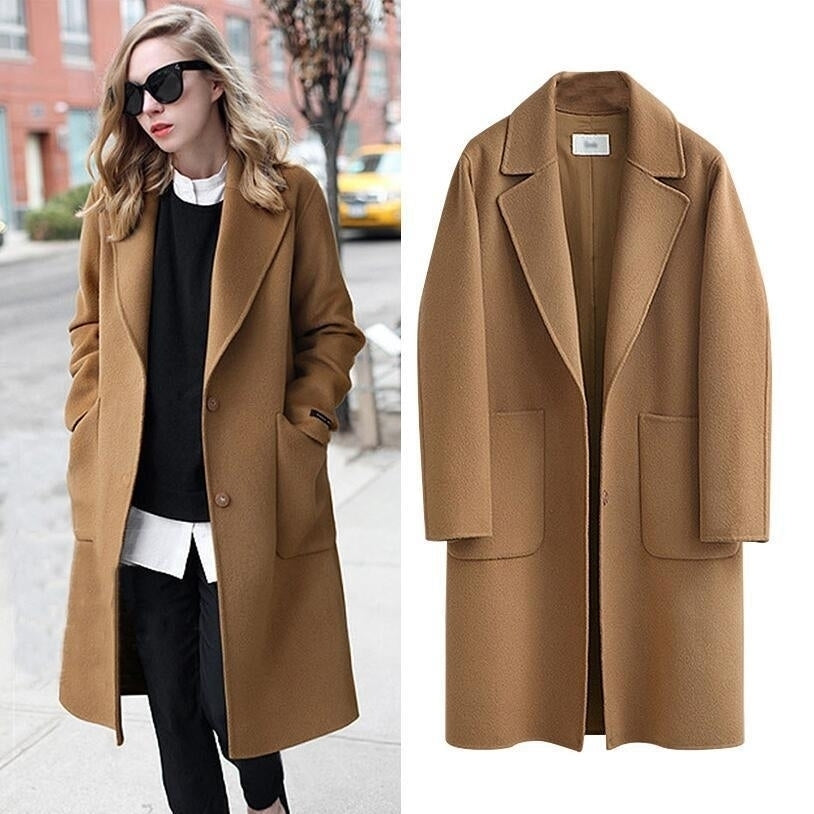 Autumn And Winter Double-sided Womens Loose Coat Image 1