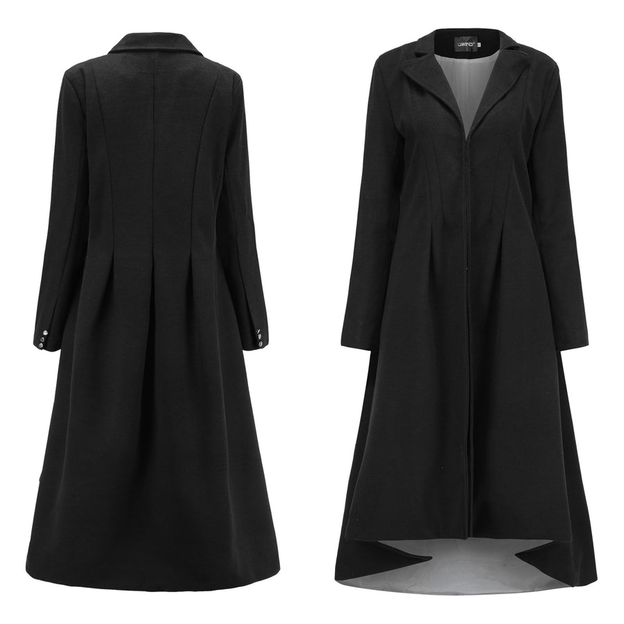 Womens Suit Sleeve Dovetail Woolen Coat Image 1