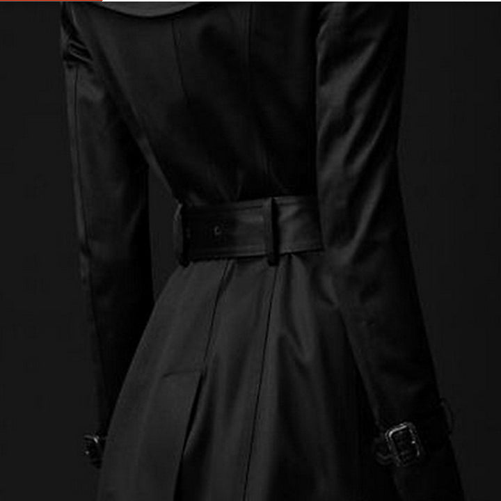 British Womens Trendy Long-sleeved Trench Coat Image 7
