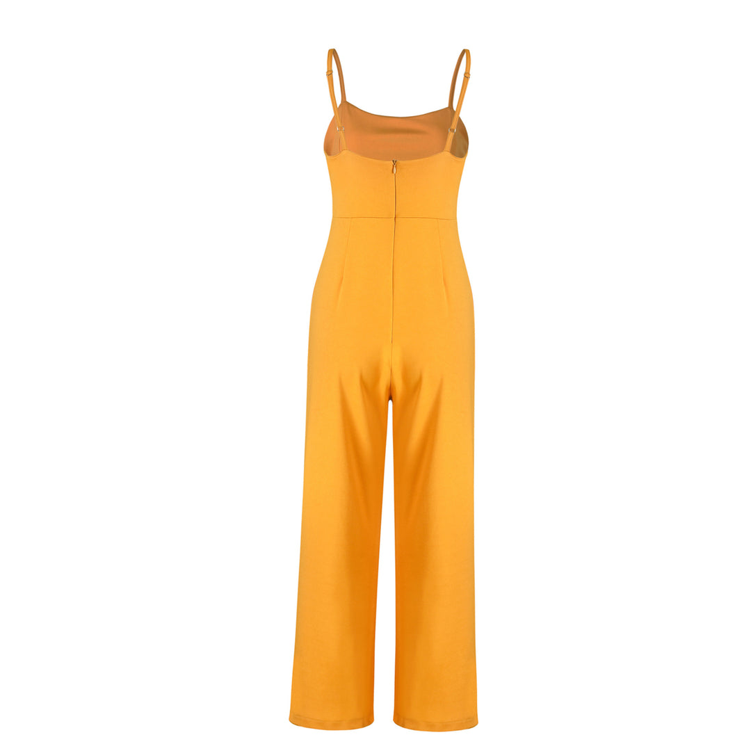 Womens Straight Sling Backless Cropped Jumpsuit Image 8